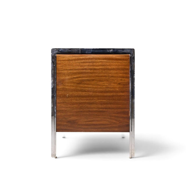 Stow & Davis Alexis Yermakov for Stow & Davis Electra Series Mid Century Walnut and Chrome Credenza For Sale - Image 4 of 10