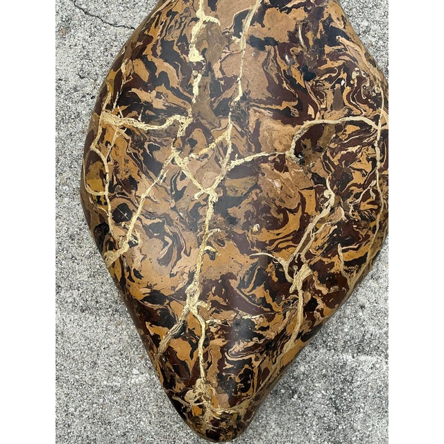Vintage Italian Scagliola Pigmented Plaster Turtle Shell For Sale - Image 4 of 12