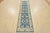 Tribal Oushak Runner 2’7” X 10′ Blue Wool Tribal Hand-Knotted Oriental Rug For Sale - Image 3 of 13