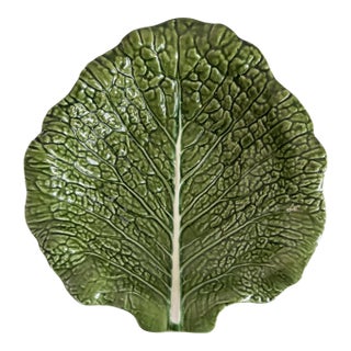1950s Ac Pereira Green Cabbage Fruit Bowl Earthenware Portuguese For Sale