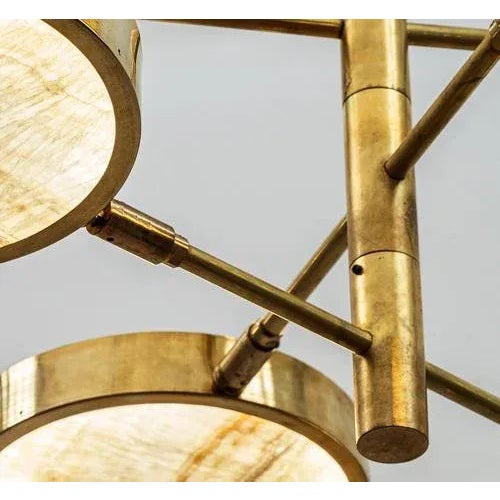 Ivory Onyx and Brass Chandelier by Silvio Piattelli For Sale - Image 11 of 13