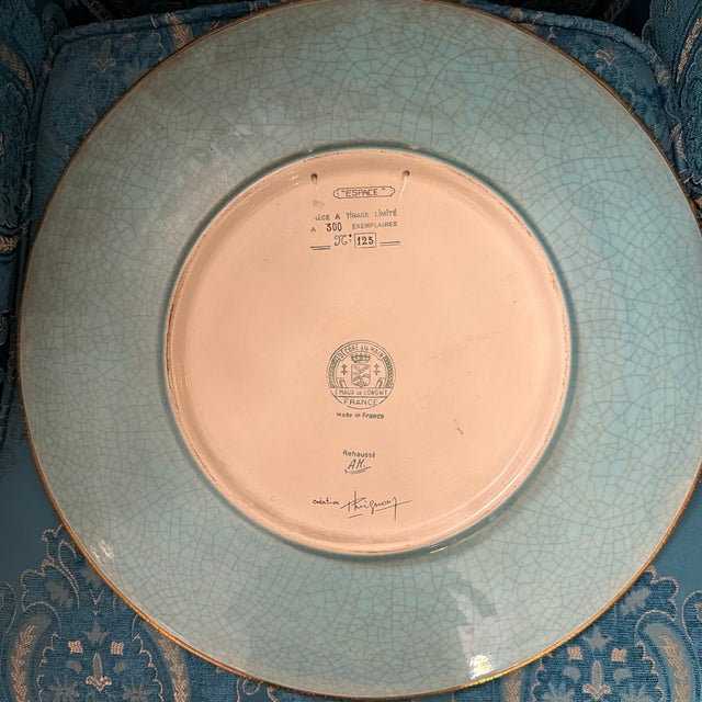 1960s Emaux De Longwy Floral Large Charger Signed Paul Mignon For Sale - Image 11 of 12