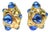 Antigona Paris Gold Plated Sculptural Earrings With Blue Cabochons, a Pair For Sale