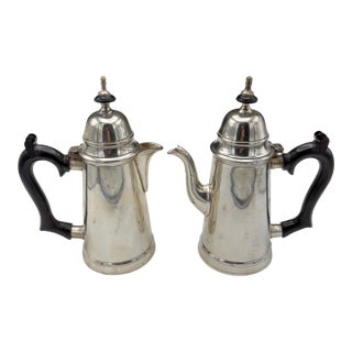 Pair of Vintage Silverplate Coffee Pots For Sale