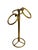 A sculptural vintage Italian gold tile towel stand featuring an elegant looping ring design with beautifully aged patina...