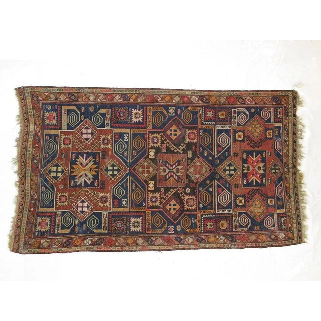 Wool, genuine hand made very fine antique Russian Soumak Kilim-