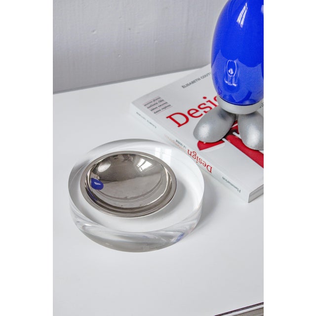 Transparent Acrylic Glass and Chrome Valet Tray by Felice Antonio Botta, 1970s For Sale - Image 3 of 13