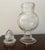 Early 20th century small Tiffin Dakota glass candy jar/apothecary jar with swirl stopper and thumbprint pattern around...