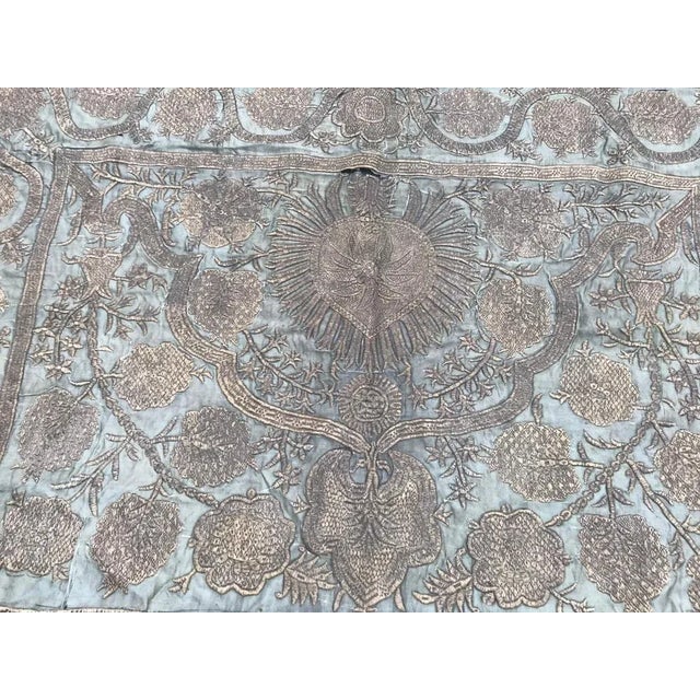 Green Antique Ottoman Silk and Metal Embroidery For Sale - Image 8 of 13
