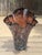 Mid-Century Modern Large Hand-Blown Amethyst Art Glass Freeform Handkerchief Vase With White Mottled Inclusions, 13.5"h For Sale - Image 3 of 8