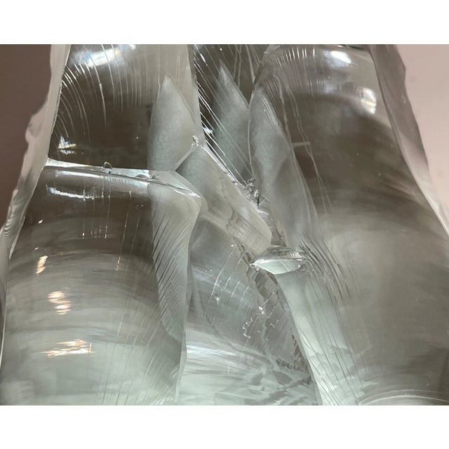 Vintage Handmade Vicke Lindstrand Kosta Boda Glass Ice Block Sailboat Sculpture For Sale - Image 16 of 16