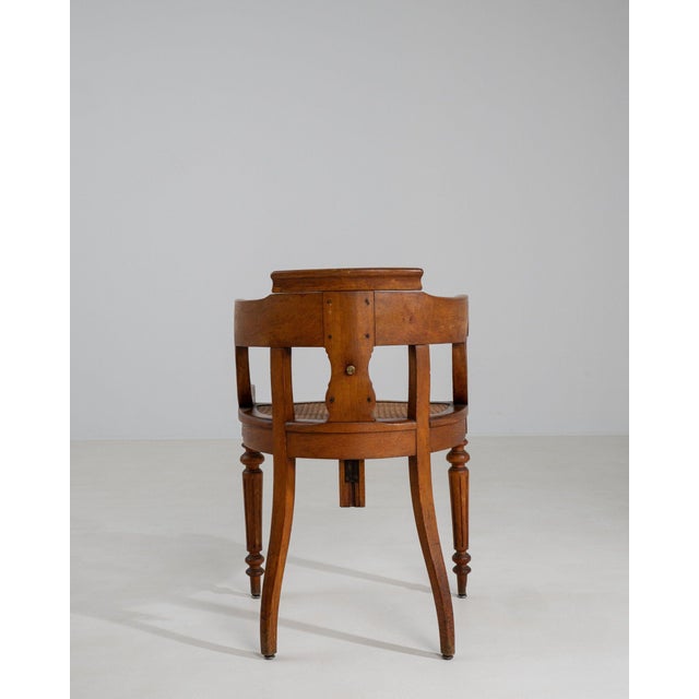Brown Mid 20th Century France Louis XVI Brown Wood Armchair For Sale - Image 8 of 11