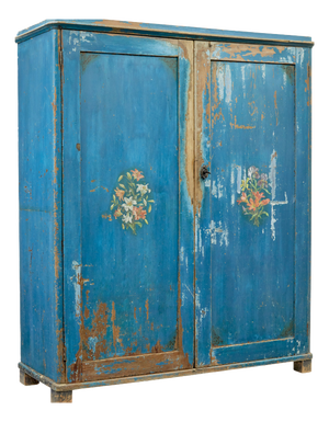 Antique Scandinavian Rustic Painted Cabinet, 1860