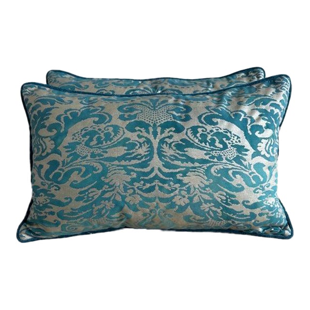 Pair of Fortuny Textile Pillows For Sale