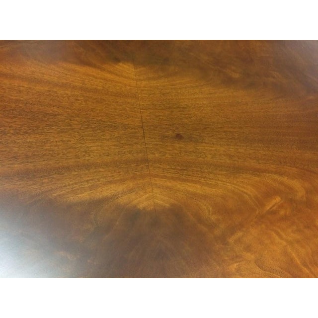 Vintage Banded Mahogany Table, Trestle Style Base Dining Table For Sale - Image 10 of 16