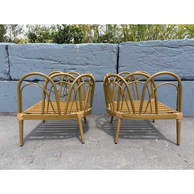 Pair Designer Lounge Chairs, Patio, Indoor or Outdoor For Sale - Image 10 of 12