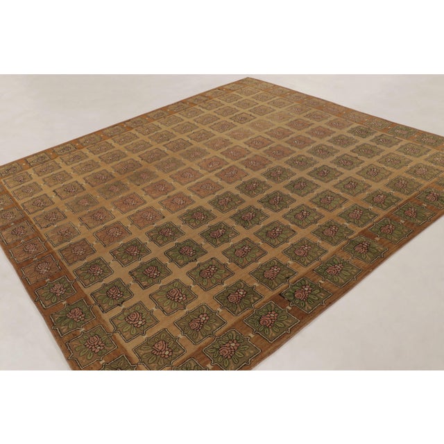 Traditional Antique Hooked Wool Rug in Warm Gold by Rug & Kilim, 1920-1929 For Sale - Image 3 of 10