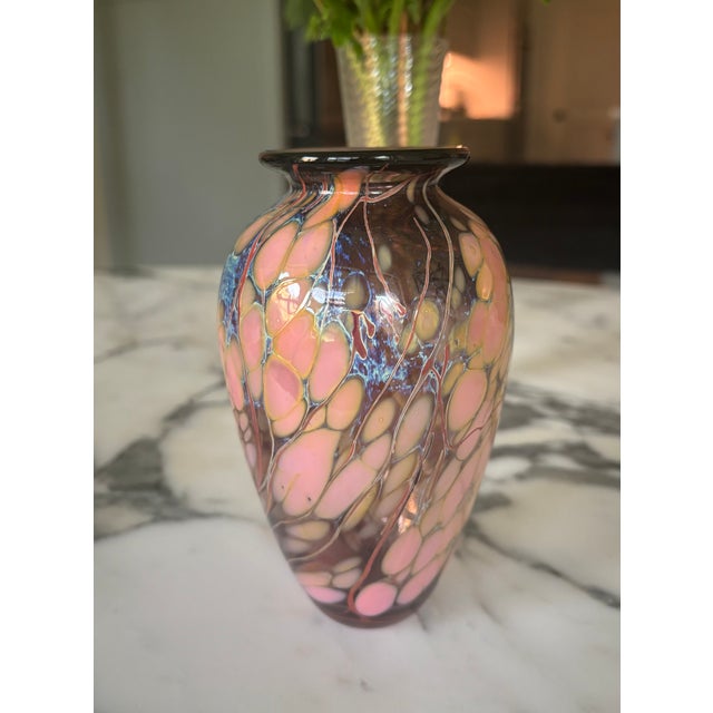 Vintage Studio Hand-Blown Art Glass Vase by Paul Bendzunas For Sale - Image 17 of 18