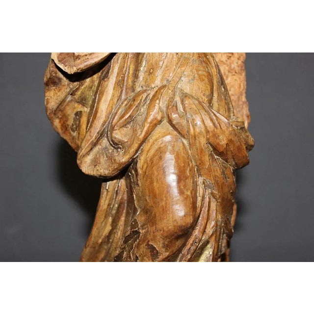 Limewood Figure of Saint, Late 18th Century For Sale - Image 4 of 13