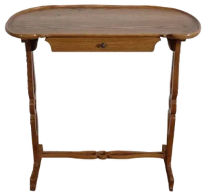 Solid Oak Flying Service Table, 1900