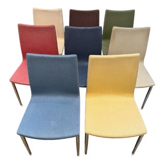 Set of 8 Late 20th Century Authentic Loewenstein Postmodern Italian Dining Chairs - Colorful Assortment For Sale