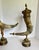 Metal Pair of 19th C. Brass and Horn Cherub Trophy Beer Steins Mantel Cornucopias For Sale - Image 7 of 12