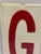 Rectangular metal enameled sign if the letter G in red. Unmarked Combined shipping available, please inquire. Shipping...