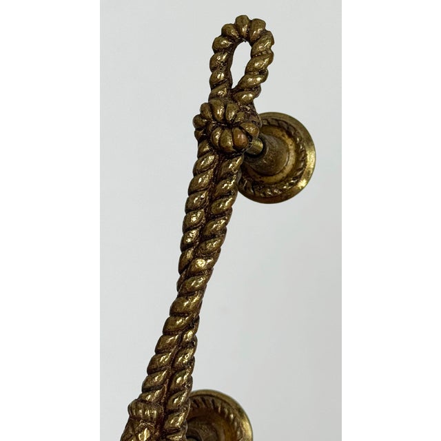 Metal Vintage Brass Rope and Tassel Motif Drawer Pull For Sale - Image 7 of 7