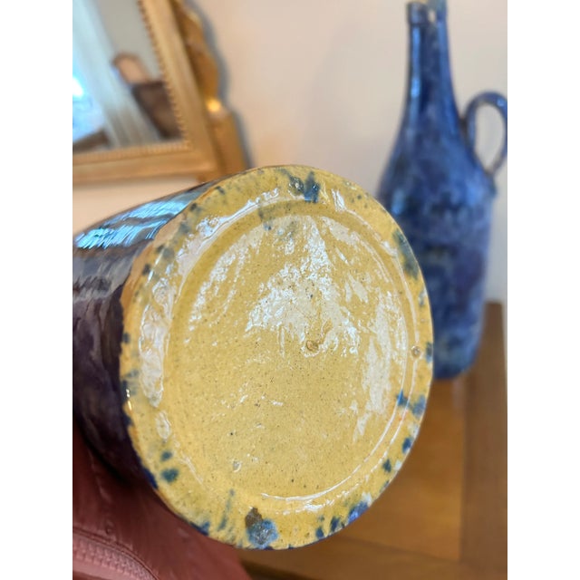 Mid 20th Century Vintage Mid-Century Stoneware Capri Jugs / Pitchers Coastal Blue Hues- Set of 2 For Sale - Image 5 of 10