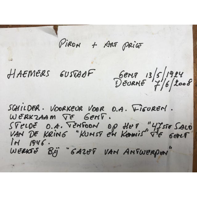 Oil Painting on Plywood Board, 1950s For Sale - Image 13 of 15