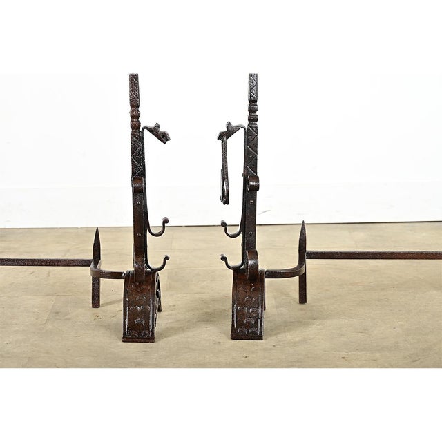 Metal French 18th Century Forged Iron Andirons For Sale - Image 7 of 9