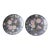 Vintage, Smoky Blue, Floral Raised Pattern, Decorative Plates - Pair For Sale