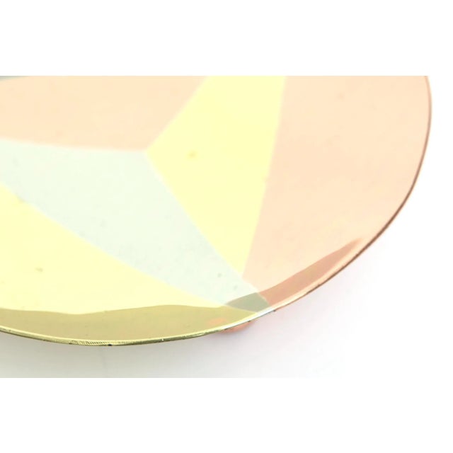 Brass Vintage Mexican Three Metal Copper, Brass and Silver-Plate Bowl on 3 Ball Feet 50's For Sale - Image 8 of 10
