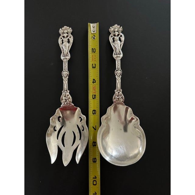 Early 20th Century Hunt & Roskel Ltd. Sterling Serving Fork & Spoon For Sale - Image 10 of 12