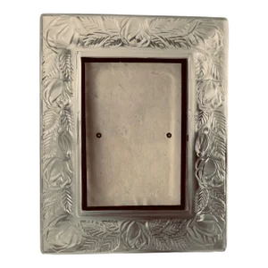90's Rose Pattern With Leaves Crystal Picture Frame