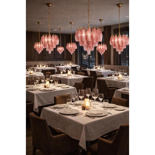 Metal Vintage Murano Glass Chandeliers, 1990 For Sale - Image 7 of 13