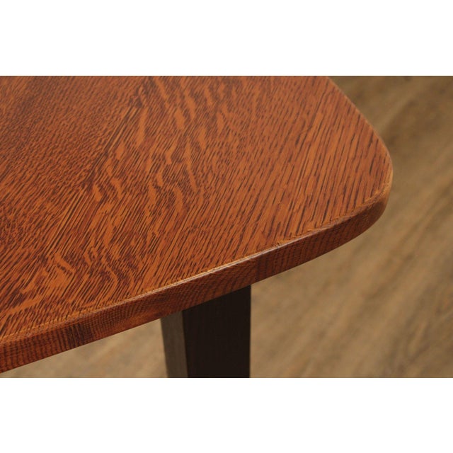 Mid-Century Modern Custom Quality Modern Guitar Pick Oak Counter Height Dining Table For Sale - Image 3 of 18