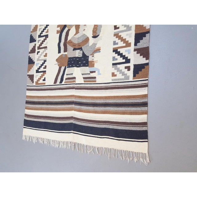 Brown Vintage Kilim Wall Hanging Rug, 1970s For Sale - Image 8 of 11