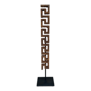 Antique Iron Greek Key Architectural Fragments on Custom Mount
