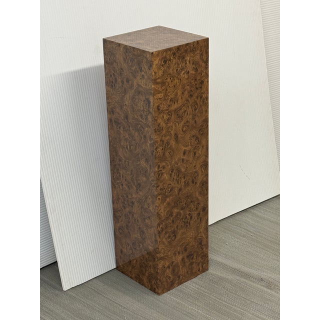 Burl Wood Veneer Pedestals, Set of Three For Sale - Image 13 of 18