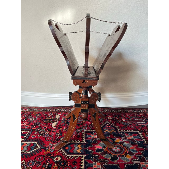 19th Century Antique Victorian Eastlake Style Wooden Music Caddy, Magazine Rack For Sale - Image 10 of 12