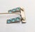 Boucher Vintage 1960s Signed Boucher Green & Blue Enamel Pendant Clip Earrings-2 Pieces For Sale - Image 4 of 7