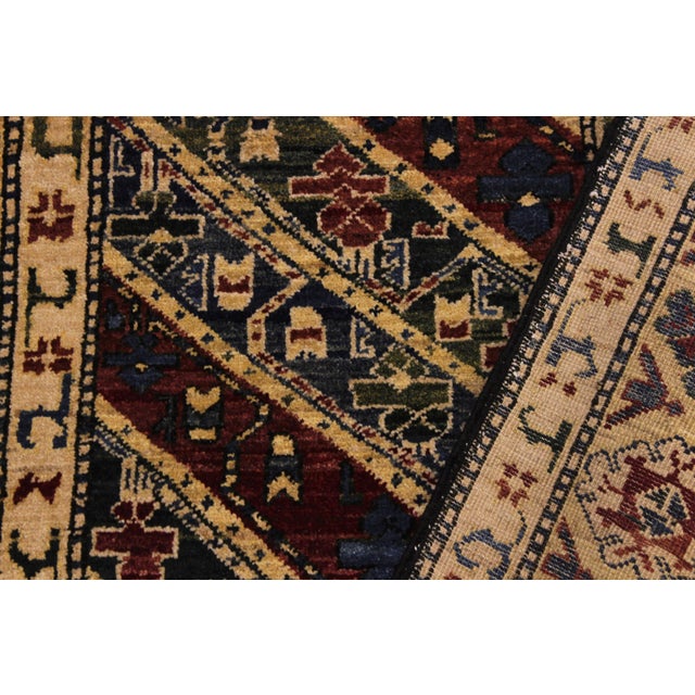 Beige Rustic Ziegler Blue/Ivory Wool Runner Rug- 2'9'' X 9'8'' For Sale - Image 8 of 10