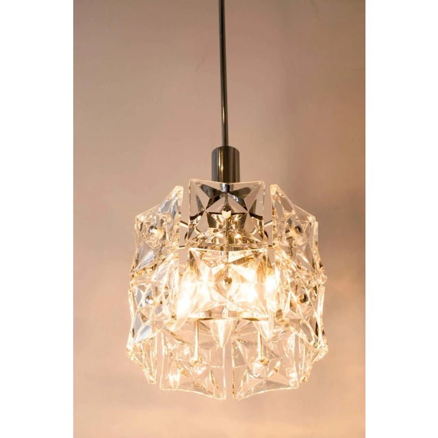 1960s Crystal and Chrome Pendant from Kinkeldey For Sale - Image 5 of 9