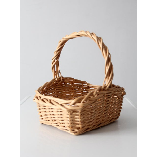 Vintage Wicker Gathering Basket For Sale - Image 6 of 11