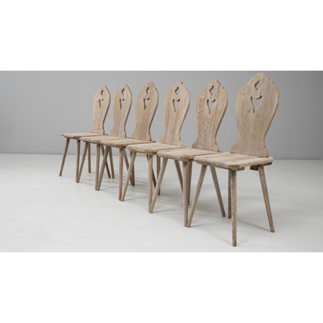 20th Century French Oak Alpine Dining Chairs - Set of 6 For Sale - Image 13 of 18