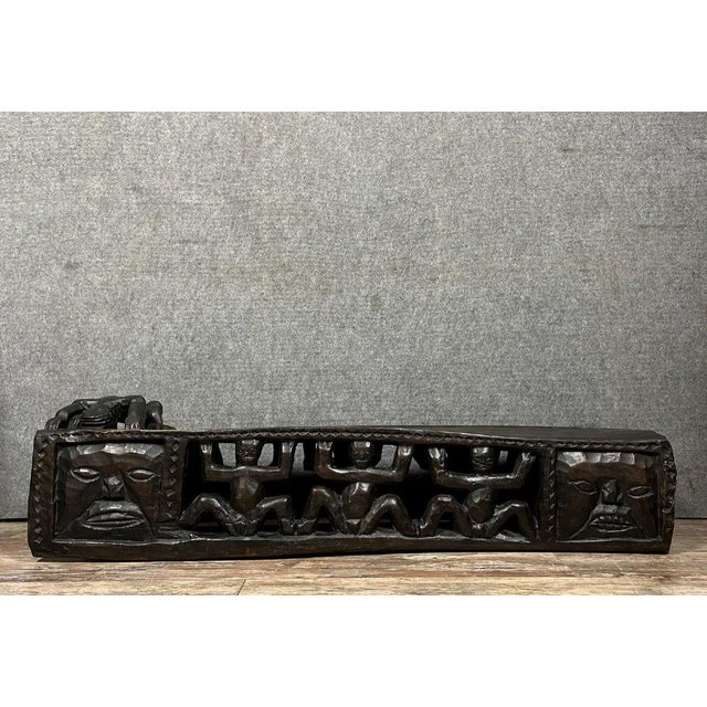 Wood Hand-Carved Cameroon Bamileke Bed For Sale - Image 7 of 7