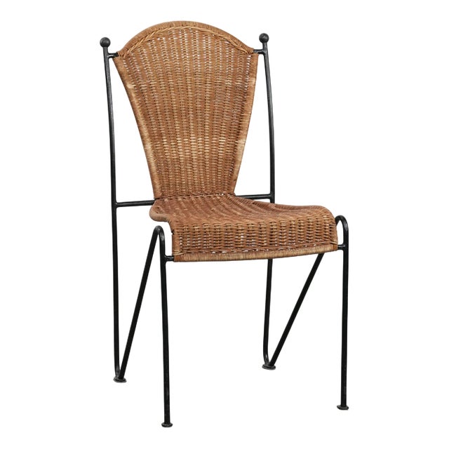 Vintage Chair with Cast Iron Frame by Frederick Weinberg For Sale