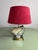 Mid-Century Modern Hollywood Regency Agate and Acrylic Glass Table Lamp with Burgundy Velvet Shade., 1970s For Sale - Image 3 of 15