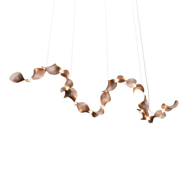 Dune 16 Curve Chandelier with Metallic Tone Shades from Moss Objects For Sale - Image 4 of 7